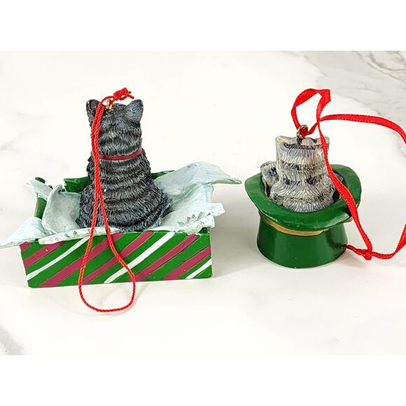 Cat Kitten Lovers Christmas Ornaments 2 1/2" Luv A Pet Holidays 1999 x2 - Picture 7 of 14